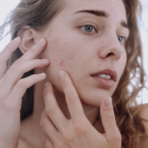 Acne on the face
